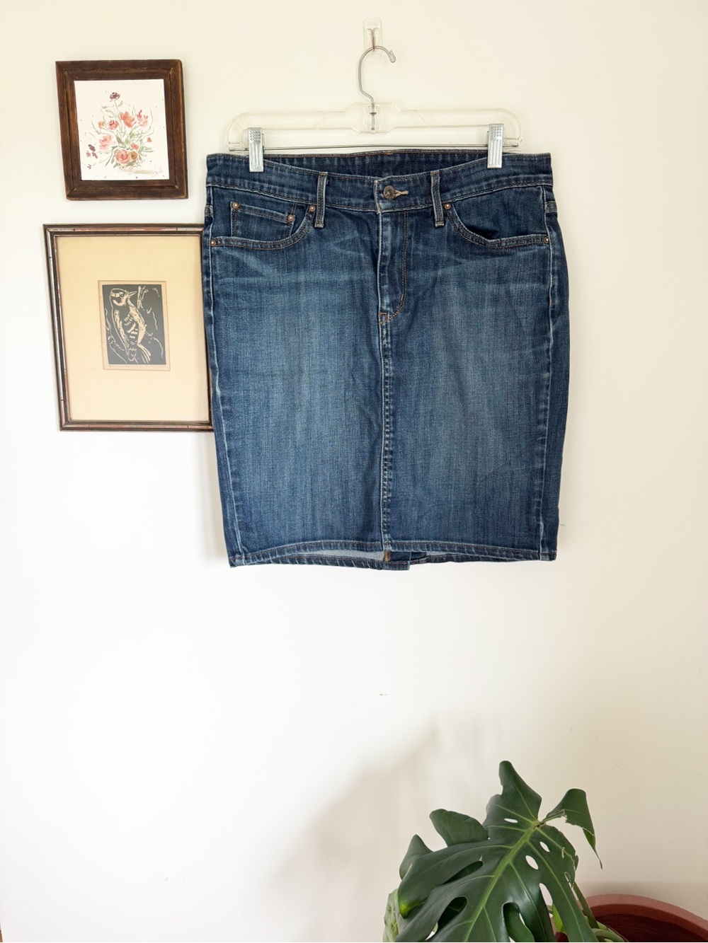 Vintage Levi’s Denim Pencil Skirt in Classic Blue